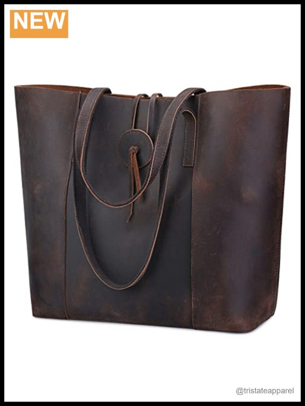 S-ZONE Vintage Genuine Leather Tote Bag Large Shoulder Purse for Women